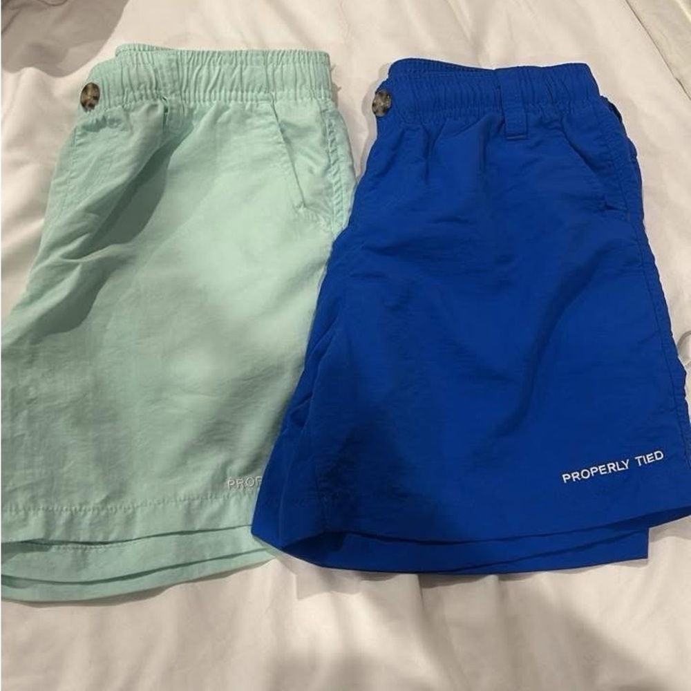 Properly Tied Kids' Elastic-Waist Shorts - Blue & Mint